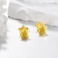 wholesale 925 Sterling Silver Star Shaped Stud Earrings Gold Tone 925 Jewelry for Women-0-3