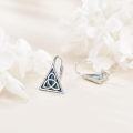 wholesale 925 Sterling Silver Triquetra Celtic Knot Abalone Shell Leverback Drop Earrings-0-4