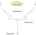 wholesale 925 Sterling Silver 925 Pearl Y-Shaped Pendant Necklace Trendy Beaded Chain Dainty s for Her-0-5