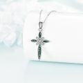 wholesale 925 Sterling Silver Abalone Shell Celtic Cross Pendant Necklace for Women Girls Christian-0-4