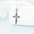 wholesale 925 Sterling Silver Abalone Shell Celtic Cross Pendant Necklace for Women Girls Christian-0-4