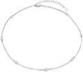 wholesale White Gold Plated Sterling Silver CZ Thin Choker Necklace for Women-0-5