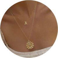 wholesale 14K Gold Plated 925 Sterling Silver A B E L R Tiny Letter Choker Necklace-Letter A
