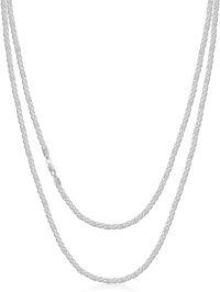 wholesale Sterling Silver Wheat Chain Necklace 3mm w Lobster Claw 16 24 for Women Men-Length 16 Inch White
