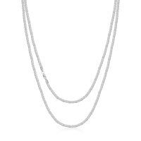 wholesale 925 Sterling Silver Platinum Plated Rope Chain Necklace For Women Men-Length 16 Inch White
