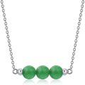 wholesale 925 Sterling Silver Green Jade Healing Crystal Bead Necklace Birthstone Choker  for Women-0-5
