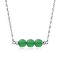 wholesale 925 Sterling Silver Red Agate Healing Crystal Bead Choker Necklace for Women Christmas Gift-07. Green Aventurine