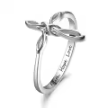 TOUPOP Sterling Silver Infinity Cross Celtic Knot Ring Irish Christian Jewelry-0-0