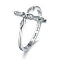 TOUPOP Sterling Silver Infinity Cross Celtic Knot Ring Irish Christian Jewelry-0-0