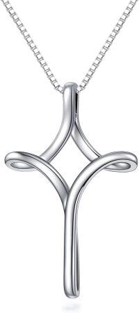 wholesale TOUPOP Cross Necklace For Women Men 925 Sterling Silver Celtic Cross Pendant Necklace With Black Leather Cord Fashion Religious Jewelry For Women -undefined