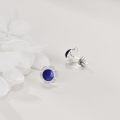 wholesale 925 Sterling Silver Blue Stone Round Stud Earrings-0-3