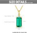 wholesale 14K Gold Emerald Pendant with Diamond Accent Chain - 32cm Length (Including Extender)-0-2