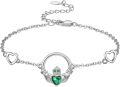 wholesale 925 Sterling Silver Zircon Claddagh Bracelet for Women Irish Jewelry Gift-0-0