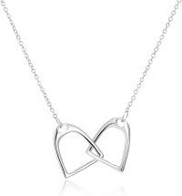 wholesale 925 Sterling Silver Heart-Shaped Pendant Chain Necklace-Interlock Stirrup Necklace