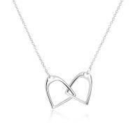 wholesale 925 Sterling Silver Heart-Shaped Pendant Chain Necklace-Interlock Stirrup Necklace