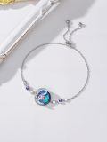 TOUPOP Sterling Silver Blue Crystal Birthstone Moon Star Bracelet Women Jewelry Gift-0-4