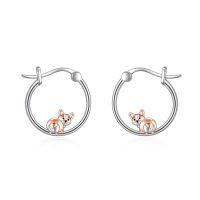 wholesale 925 Sterling Silver Corgi Dog Charm Hoop Earrings Gift for Women-Corgi