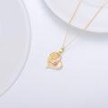wholesale 14K Gold Mother and Child Pendant Necklace with Cubic Zirconia - Gift for Mom/Wife/Grandma (18 Inches)-0-4