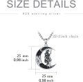 wholesale 925 Sterling Silver Gothic Grim Reaper on Crescent Moon Necklace Pendant for Men & Women-0-1