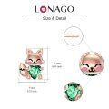 wholesale 925 Sterling Silver Cute Fox Holding Heart Earrings Wholesale Pink-0-51