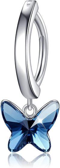 wholesale 925 Sterling Silver Dangle Clicker Belly Button Ring for Women Simple Reverse Navel Rings Body Jewelry-Butterfly Belly Button Ring