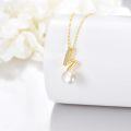wholesale 14K Gold Swan Pendant with Freshwater Pearl and Cubic Zirconia Chain Necklaces for Women Elegant Fine s-0-4