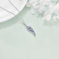 wholesale 925 Sterling Silver Abalone Shell Angel Wing Pendant Necklace with Cubic Zirconia for Women Fashion s-0-4