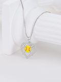 wholesale 925 Sterling Silver Softball Heart Pendant Necklace for Girls and Women-0-3