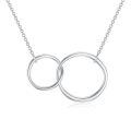 TOUPOP 14K Gold Mother Daughter Necklace Two Interlocking Circles-0-0