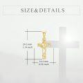 wholesale 14K Gold Sunflower Vine Cross Pendant Necklace Religious s for Men & Women-0-3