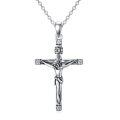 TOUPOP Sterling Silver Crucifix Necklace with Stones, Christian Jewelry Gift-0-0
