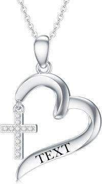 wholesale 18K Gold Diamond Heart Cross Necklace for Women Mother s Day Gift-White-Gold-Gold-Rose-Gold