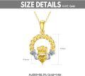 wholesale 14K Gold Citrine Heart & Crown Claddagh Pendant Necklace for Women-0-2