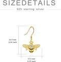 wholesale 925 Sterling Silver Bee Shape Black Stone Drop Earring s for Her-0-5