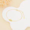 wholesale 14K Gold Lotus Flower Bracelet with Diamond Accent - Birthday & Christmas Gifts for Women-0-4