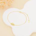 wholesale 14K Gold Lotus Flower Bracelet with Diamond Accent - Birthday & Christmas Gifts for Women-0-4