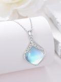 wholesale 925 Sterling Silver Blue Moonstone Teardrop Filigree Celtic Knot Pendant Necklace-0-3