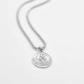 wholesale 925 Sterling Silver St Christopher Medal Necklace for Men Women Prayer Protection  36 Chain-0-1