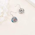 TOUPOP Sterling Silver Blue Crystal Tree Of Life Mushroom Earrings For Women-0-3