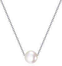 wholesale 925 Sterling Silver White Pearl Minimalist Chain Necklaces for Women Gifts-Pearl