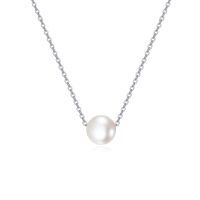 wholesale 925 Sterling Silver White Pearl Minimalist Chain Necklaces for Women Gifts-Pearl