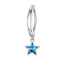 wholesale 925 Sterling Silver Dangle Clicker Belly Button Ring for Women Simple Reverse Navel Rings Body Jewelry-star belly ring