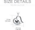 wholesale 925 Sterling Silver Pug in Heart Pendant Necklace for Women Dog Lovers -0-2