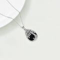 wholesale 925 Sterling Silver Black Onyx Tree of Life Necklace - Symbol of Growth, Strength & Rebirth - 0.68x0.94 Teardrop Pendant, 18+2 Chain - Hypoallergenic Gift for Women/Men-0-3