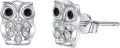 wholesale 925 Sterling Silver Owl Stud Earrings with Cubic Zirconia Accents-0-0