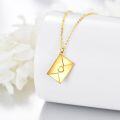 wholesale 10K Gold Letter with Heart Cutout Pendant Necklace s for Women and Girls-0-2