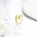 wholesale 14k Gold Dragonfly Floral Openwork Adjustable Ring For Women-0-3