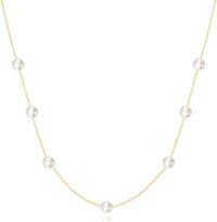 wholesale 14K Gold 8mm Freshwater Pearl Choker Necklace for Women Bridesmaids Mothers Day Gifts-pearls
