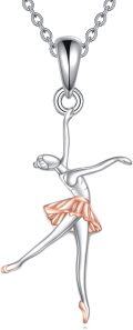 wholesale 925 Sterling Silver Ballet Dancer Sports Pendant Necklace - Gifts for Women-0-0