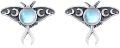 wholesale 925 Sterling Silver Moonstone Luna Moth Stud Earrings for Women Girls Gift Idea-0-0